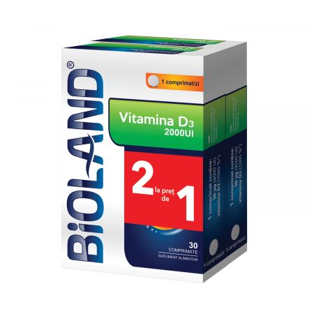 BIOLAND VITAMINA D3 2000UI 30 CPR PK 1+1