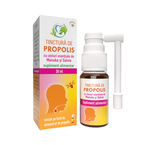 Tinctura de propolis cu manuka si salvie, 20 ml, Justin Pharma