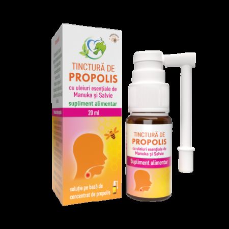 JUSTIN TINCTURA PROPOLIS CU MANUKA SI SALVIE SPRAY GAT  20ML