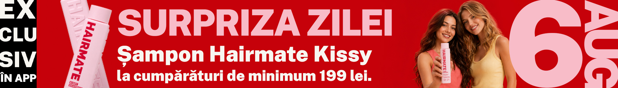 Promotie cu produs bonus Hairmate Sampon pentru par subtire, fragil si deteriorat Kissy, 100 ml