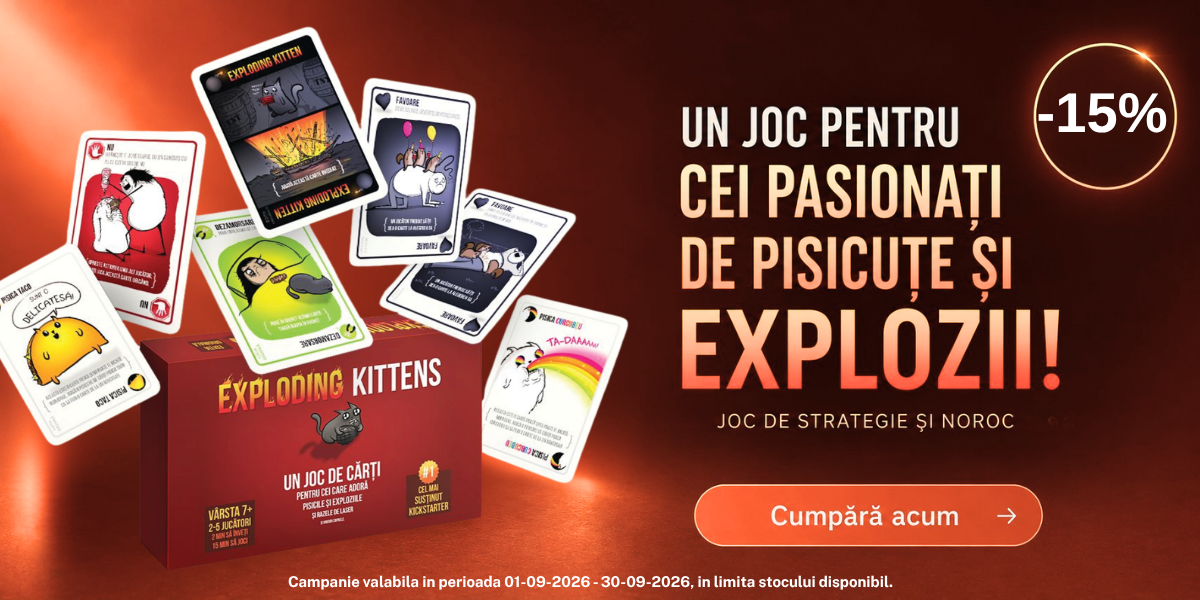 Promotie cu 15% reducere la Exploding Kittens