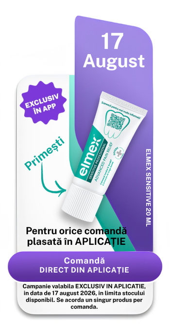 Orice comanda in Aplicatie primeste o pasta Elmex!