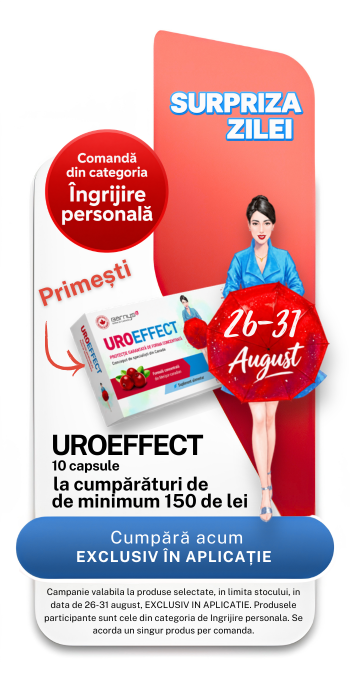 Cumpara produse din categoria de Ingrijire personala in valoare de minimum 150 de lei si primesti UroEffect, 10 capsule.