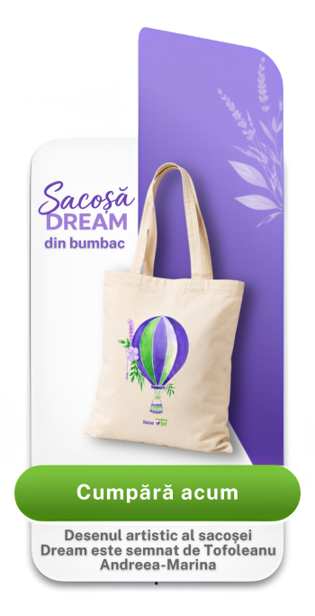 Sacosa din bumbac design Dream, Bebe Tei