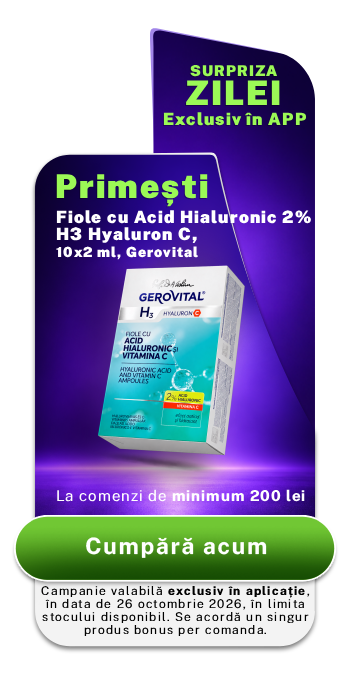 Surpriza zilei: Fiole cu Acid Hialuronic 2% H3 Hyaluron C, 10x2 ml, Gerovital