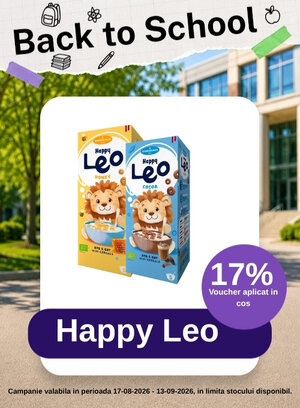 Back to School cu 17% reducere la Happy Leo