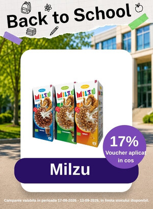 Back to School cu 17% voucher aplicat in cos la Milzu Originals