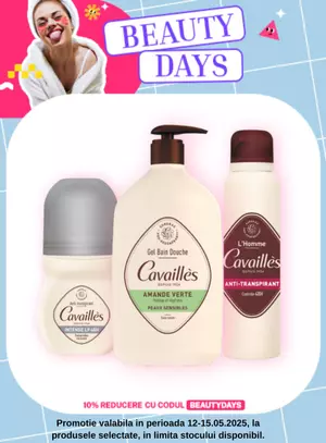 Beauty Days cu 10% voucher aplicat in cos la Cavailles