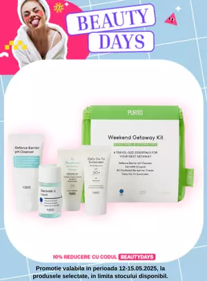 Beauty Days cu 10% voucher aplicat in cos la Purito