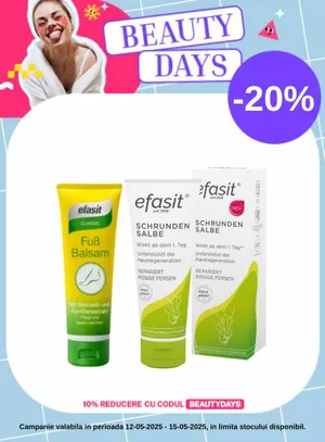 Beauty Days cu 10% voucher valoric aplicat in cos la Efasit