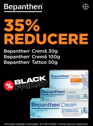 Black Friday cu 35% reducere la Bepanthen Crema si Bepanthen Tattoo