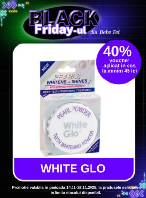 Black Friday cu 40% voucher aplicat in cos la minim 45 lei la White Glo Pearl Pudra