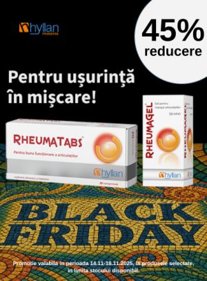 Black Friday cu 45% reducere la Hyllan Rheumagel si Rheumatabs