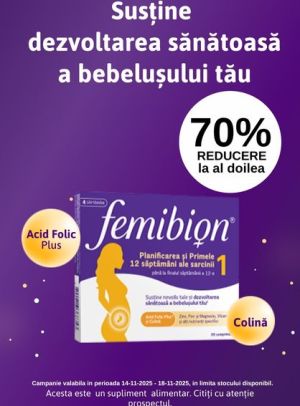 Black Friday cu 70% reducere la al doilea produs Femibion 1