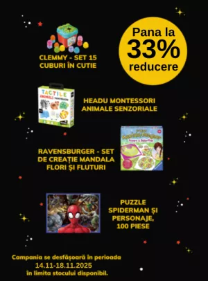 Black Friday cu pana la 33% reducere la Clementoni, Ravensburger si Headu