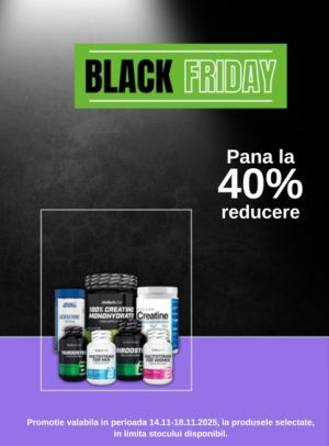 Black Friday cu pana la 40% reducere la BiotechUSA, Evogen si Applied