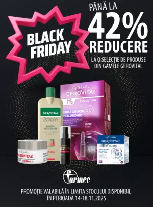 Black Friday cu pana la 42% reducere la Gerovital