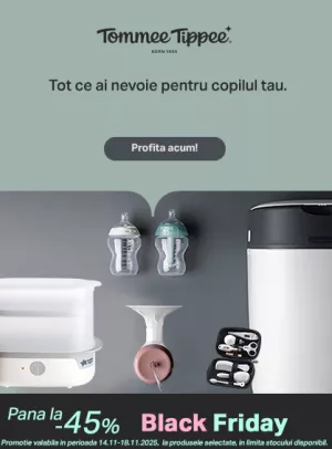 Black Friday cu pana la 45% reducere la Tommee Tippee