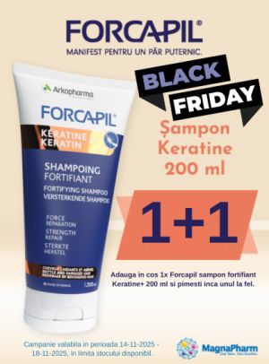 Black Friday cu produs promotional Forcapil sampon fortifiant Keratine+ 200 ml