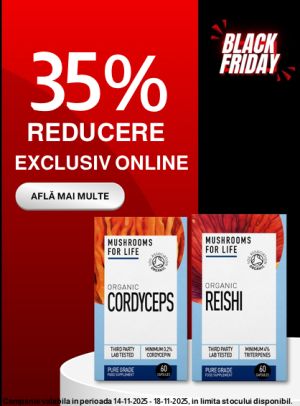 Black Friday cu reducere 35% la Mushrooms For Life