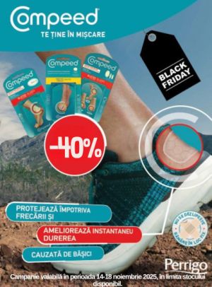 Black Friday cu reducere 40% la Compeed