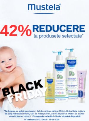 Black Friday cu reducere 42% la Mustela