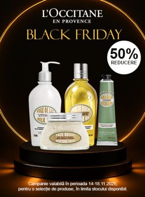 Black Friday cu reducere 50% la L'Occitane