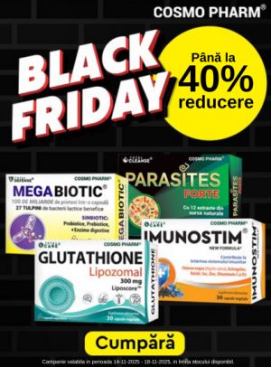 Black Friday cu reducere de pana la 40% la Cosmopharm