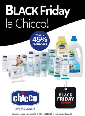 Black Friday cu reducere de pana la 45% la Chicco