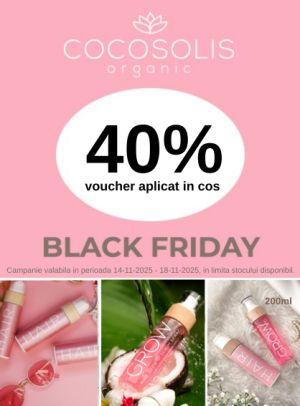 Black Friday cu voucher aplicat in cos 40% la Cocosolis