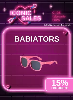 Iconic Sales cu 15% reducere la Babiators