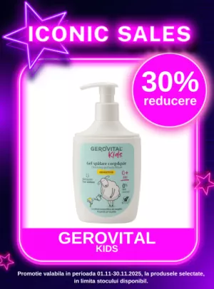 Iconic Sales cu 30% reducere la Gerovital Kids
