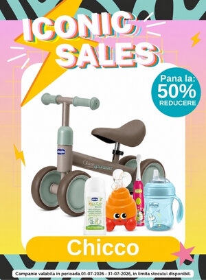 Iconic Sales cu pana la 50% reducere la Chicco