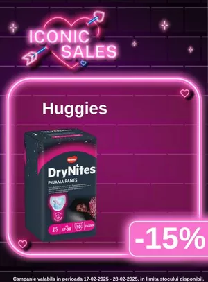 Iconic Sales cu reducere 15% la Huggies