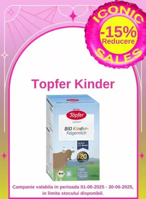 Iconic Sales cu reducere 15% la Topfer Kinder