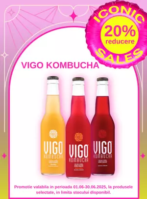 Iconic Sales cu reducere 20% la Vigo Kombucha