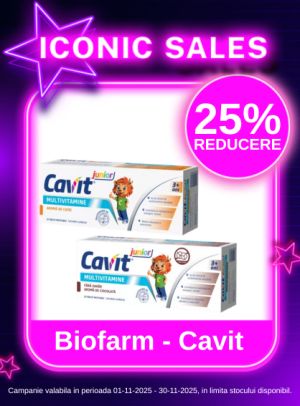 Iconic Sales cu reducere 25% la Biofarm - Cavit 
