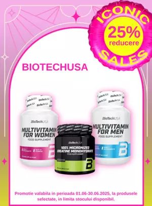 Iconic Sales cu reducere 25% la BiotechUSA