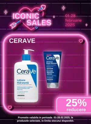 Iconic Sales cu reducere 25% la Cerave