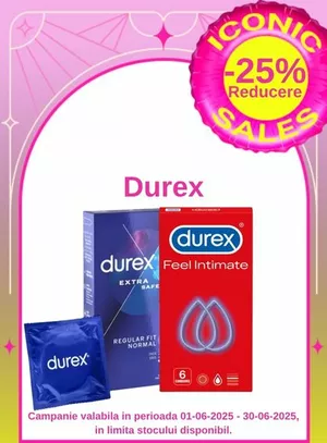 Iconic Sales cu reducere 25% la Durex