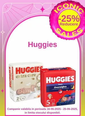 Iconic Sales cu reducere 25% la Huggies