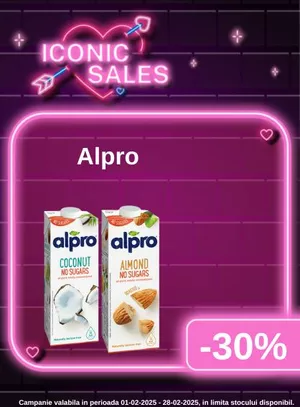 Iconic Sales cu reducere 30% la Alpro