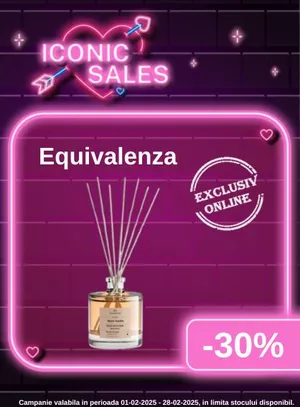 Iconic Sales cu reducere 30% la Equivalenza