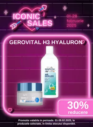 Iconic Sales cu reducere 30% la Gerovital H3 Hyaluron C