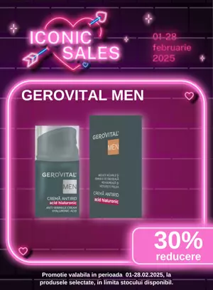 Iconic Sales cu reducere 30% la Gerovital Men