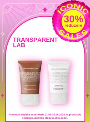 Iconic Sales cu reducere 30% la Transparent Lab