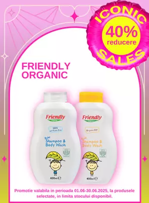 Iconic Sales cu reducere 40% la Friendly Organic
