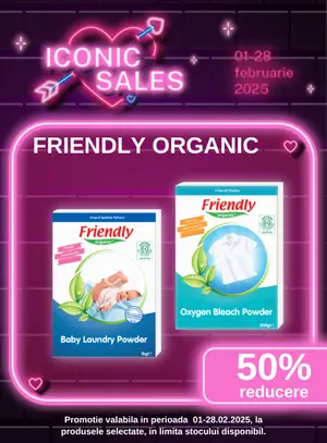 Iconic Sales cu reducere 50% la Friendly Organic