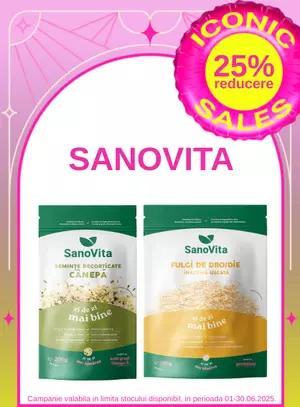 Iconic Sales cu reducere de 25% la Sanovita