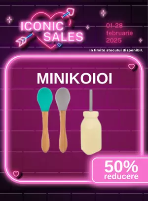 Iconic Sales cu reducere de 50% la Minikoioi